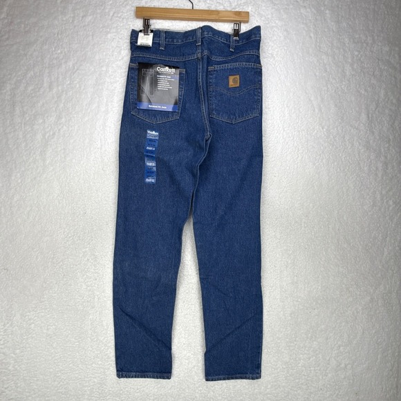 Carhartt Relaxed Fit Jeans Mens 32x34 Denim Blue Work Pants New with Tags - Picture 3 of 9